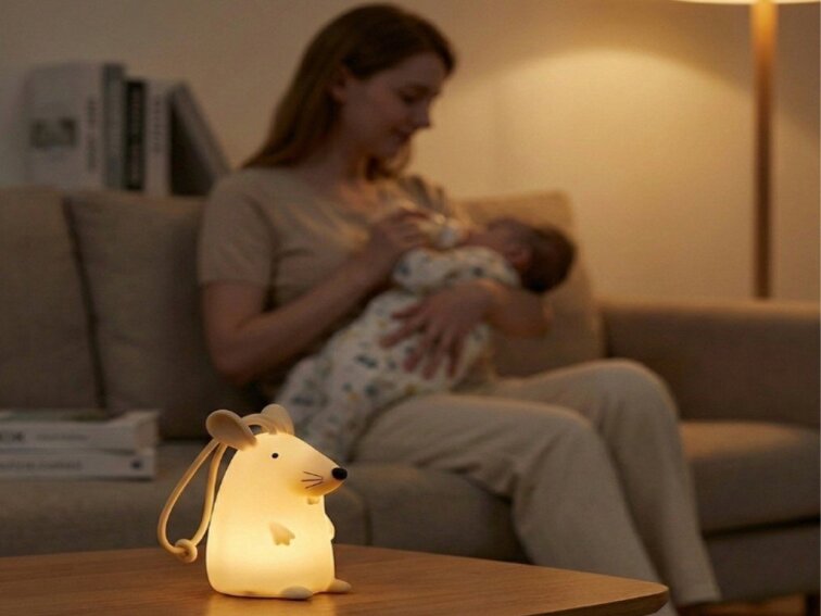 Silikónová lampička Myška s ovládačom