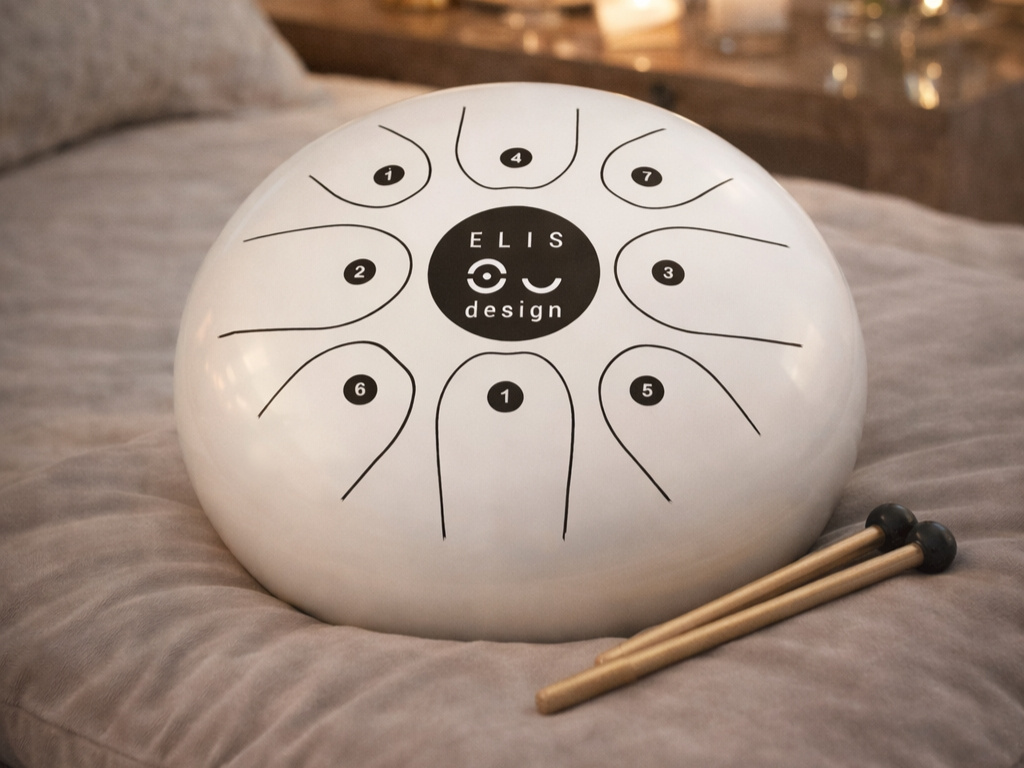 Kovový bubienok Drumboo veľký - biely, perleťový
