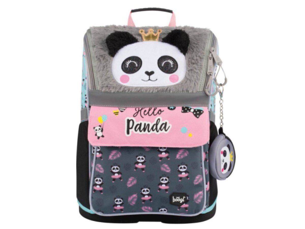 BAAGL 3 SET Zippy Panda: aktovka, penál, sáček