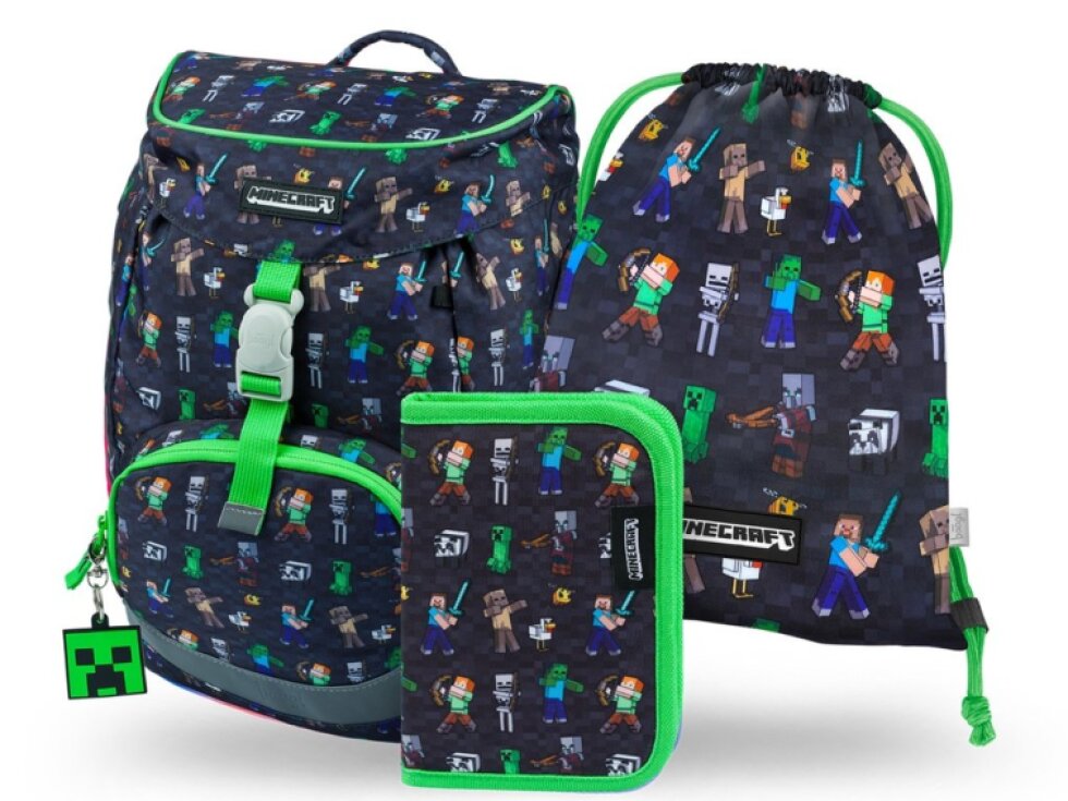 BAAGL 3 SET Airy Minecraft: batoh, penál, sáček