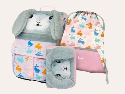 BAAGL 3 SET Zippy Bunny: aktovka, vrecko a peračník