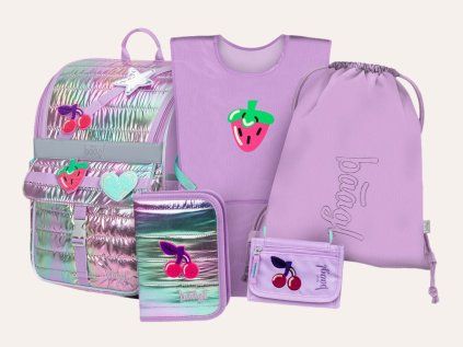BAAGL SET 5 Zippy Lavender: aktovka, peračník, vrecko, zástera, peňaženka