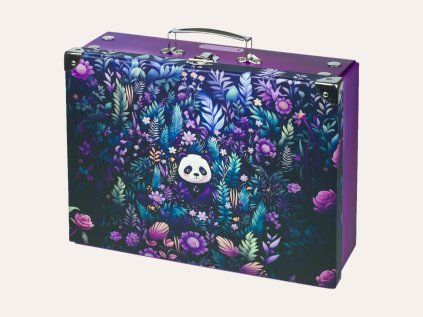 Skladací školský kufrík Jungle Panda s kovaním