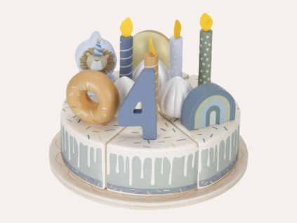 Narodeninová torta 26 dielov drevená Blue