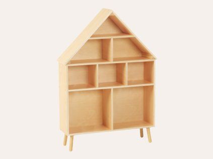 Montessori dětská knihovna (regál) - domeček