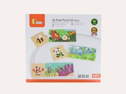 Dřevěné puzzle - zvířátka a jejich domovy
