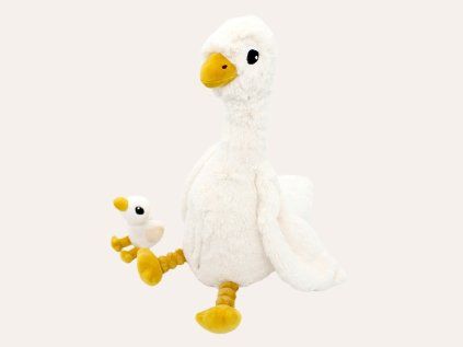 Plyšová hus Jebongou biela - mama s bábätkom