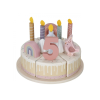 Narodeninová torta 26 dielov drevená Pink
