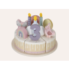 Narodeninová torta 26 dielov drevená Pink