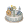 Narodeninová torta 26 dielov drevená Blue