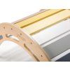 Dřevěná montessori houpačka s pastelovými deskami 100 cm 6v1 max s prknem a židlí - set pastel