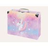 Skladací školský kufrík Rainbow Unicorn s kovaním