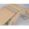 Dřevěná montessori houpačka patel 5v1 v setu s oboustranným prknem pastel