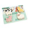 Dětské dřevěné dotykové vkládací puzzle - Farma
