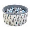 Moderní dětský suchý bazének 90x40cm s 200 míčky s motivem teepee stanů